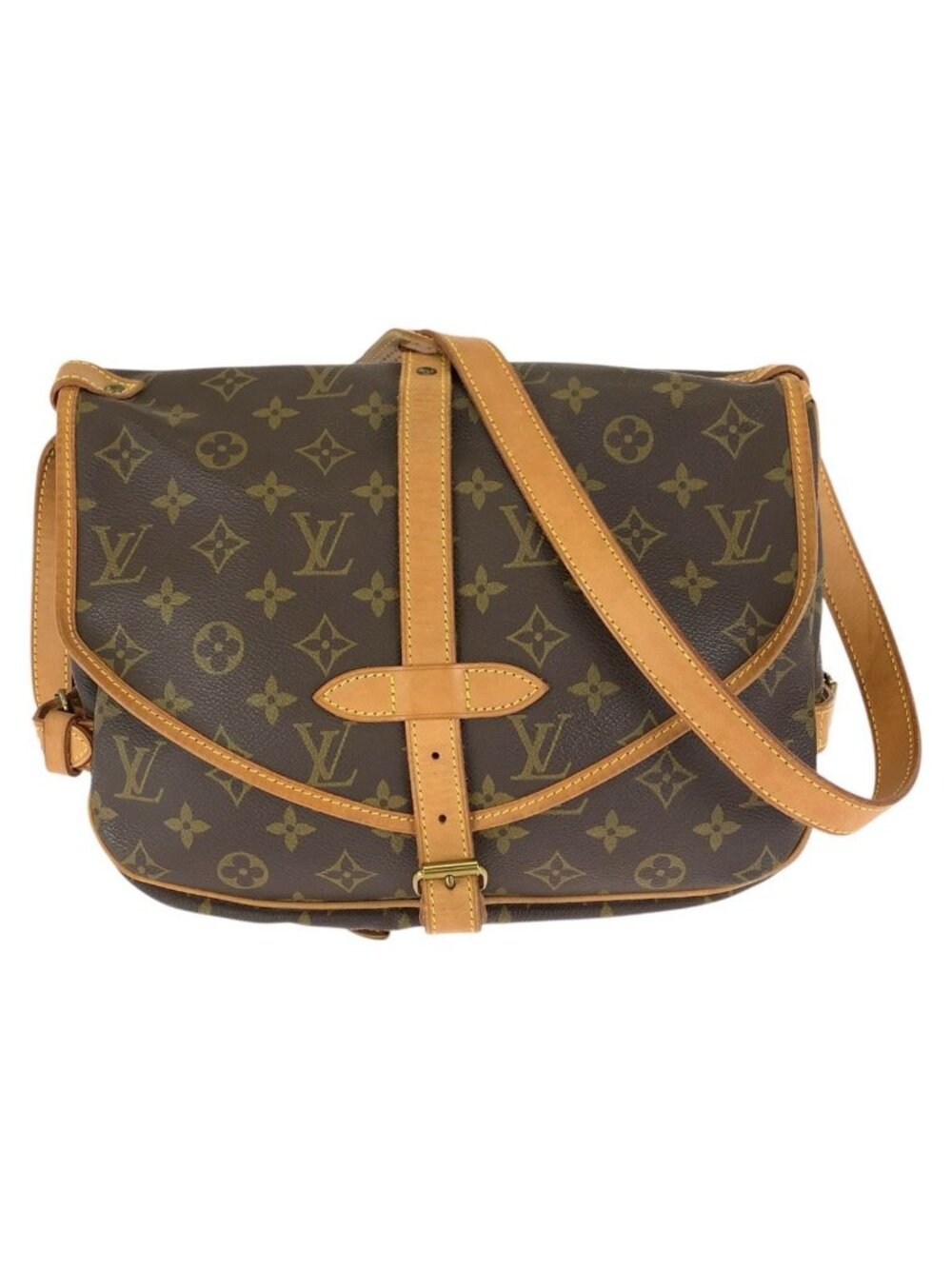 Louis Vuitton Monogram Saumur 30 Brown Gold Leather
